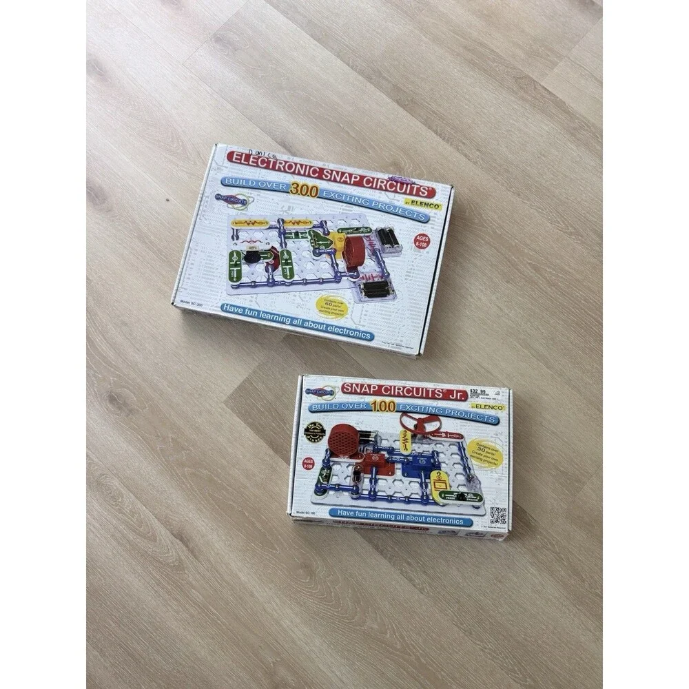 Lot (2 Kits) Elenco Electronics Snap Circuits SC-300 + SC-100 Experiment Kits